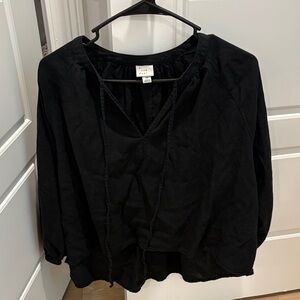 a new day Black V-Neck Blouse